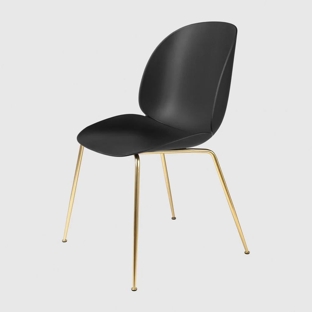 BEETLE DINING CHAIR - UN-UPHOLSTERED, CONIC BASE