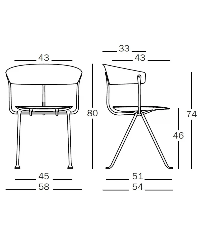 Officina Chair with Seat and Back