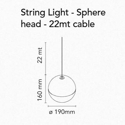 String Light Sphere Head Suspension Lamp