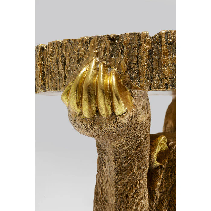 Side Table Animal Bear Gold 35x34cm