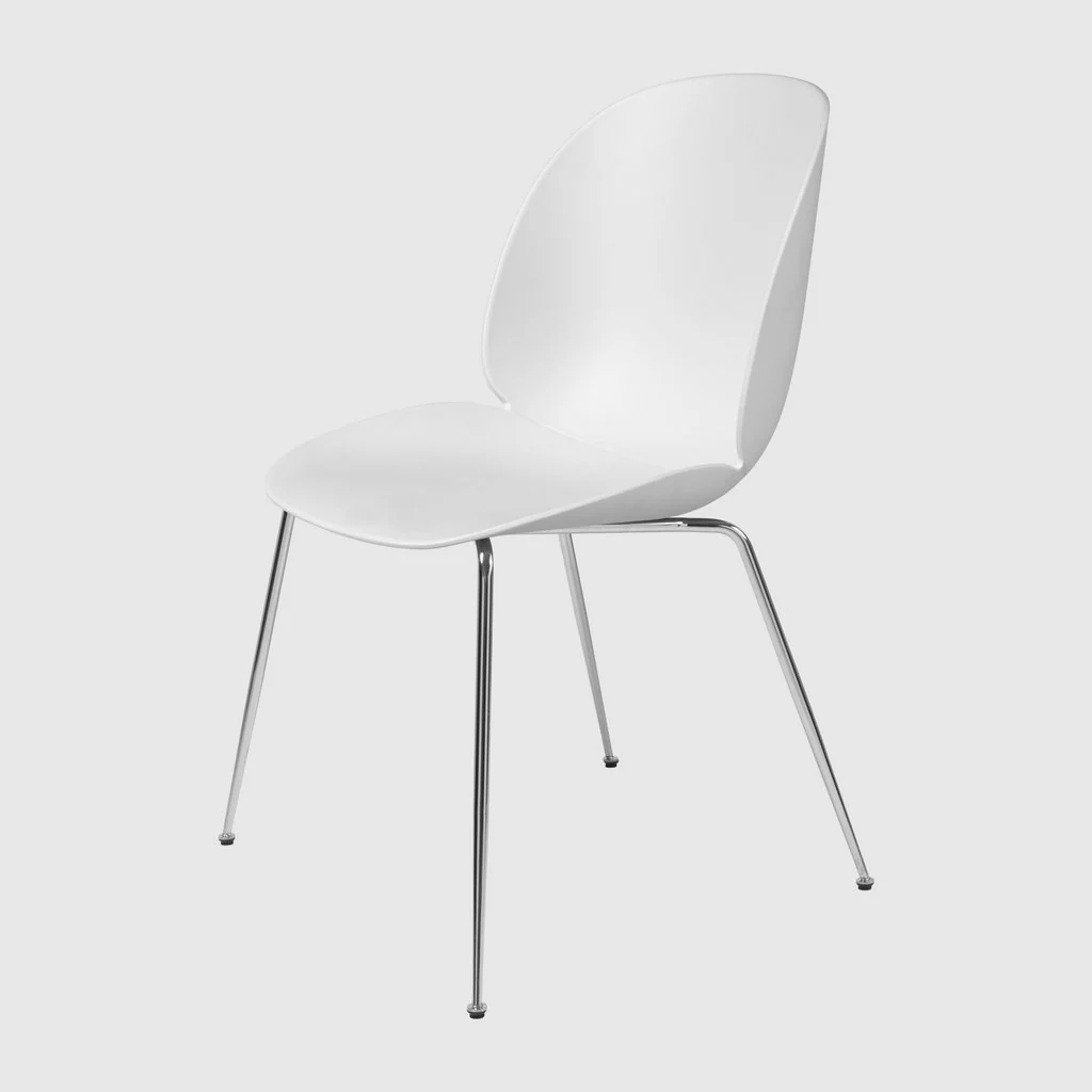 BEETLE DINING CHAIR - UN-UPHOLSTERED, CONIC BASE