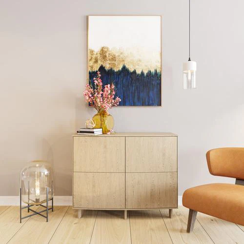 SM 412 Sideboard (2 Wooden Doors / 2 Long Shelves)