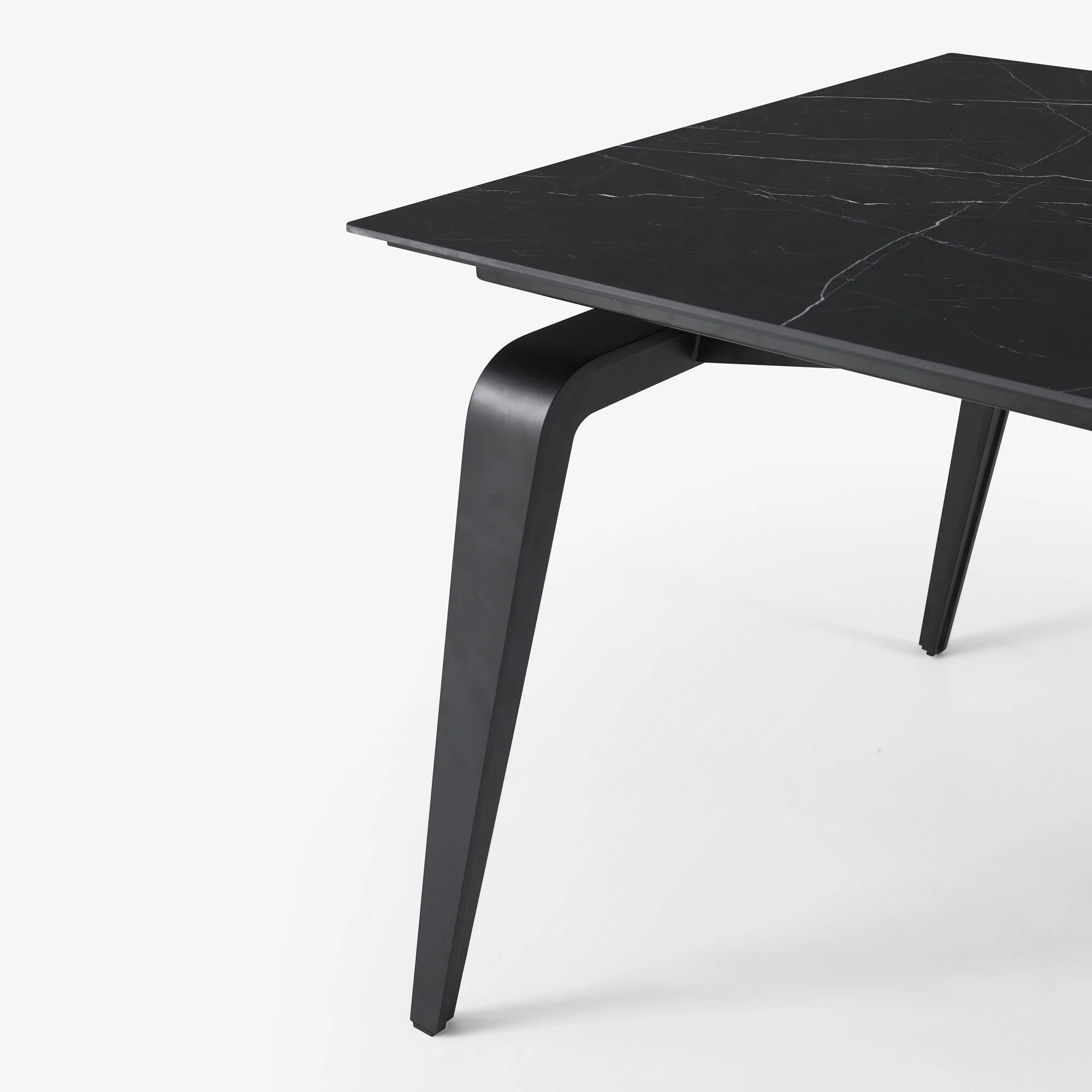 Odessa Rectangular Dining Table Black Lacquered Base