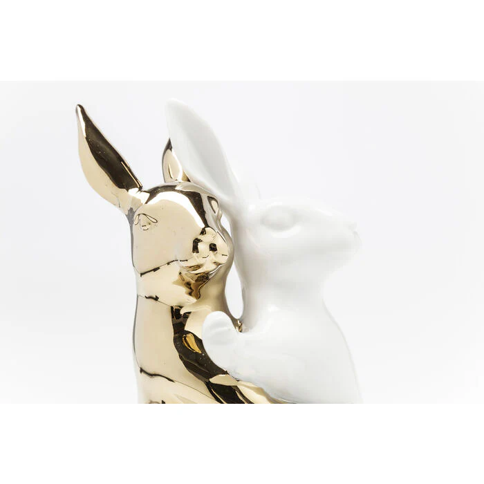 Deco Figurine Hugging Rabbits