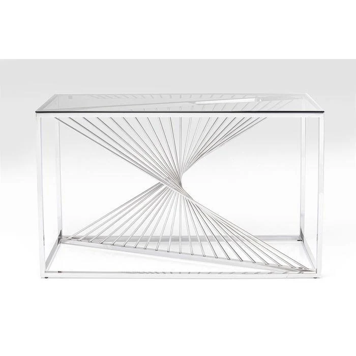 Console Laser silver/clear glass 120x40