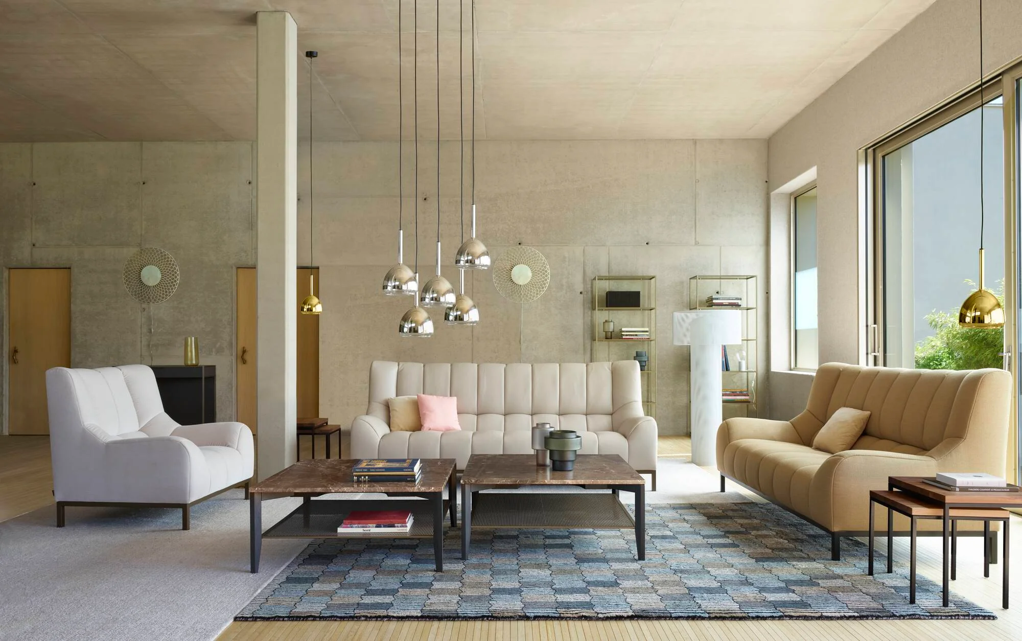 Chrome Bell Suspended Ceiling Light 5 Cables