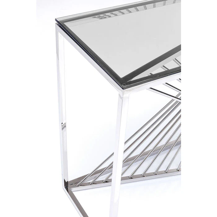 Console Laser silver/clear glass 120x40