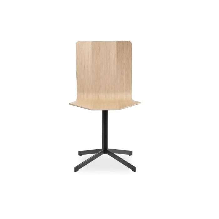 SM 803 Dining Chair Black Steel Base (Veneered Shell)