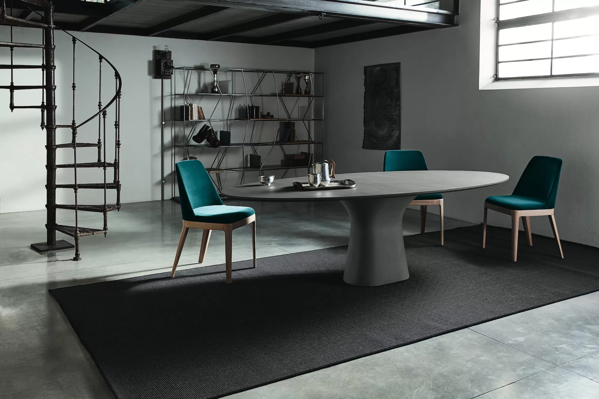 Podium Elliptical Marble/Concrete Table