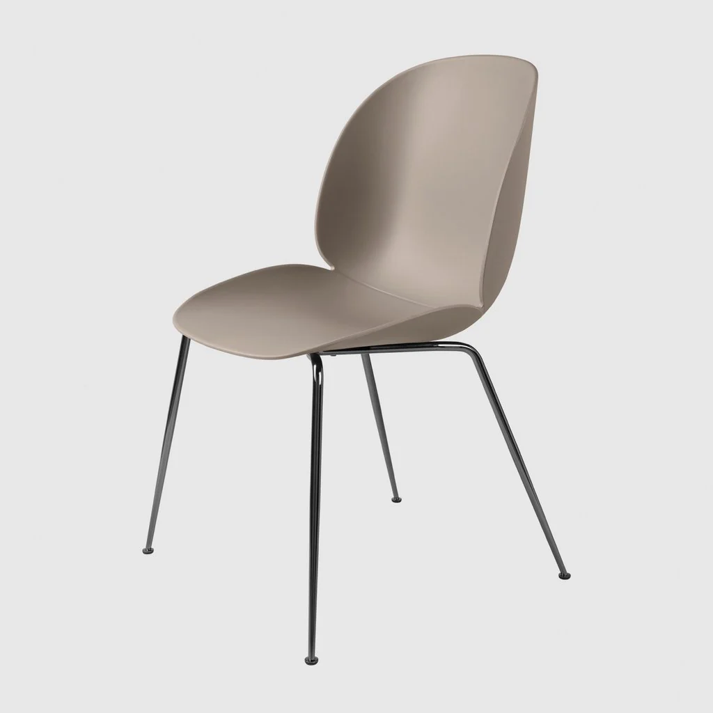 BEETLE DINING CHAIR - UN-UPHOLSTERED, CONIC BASE