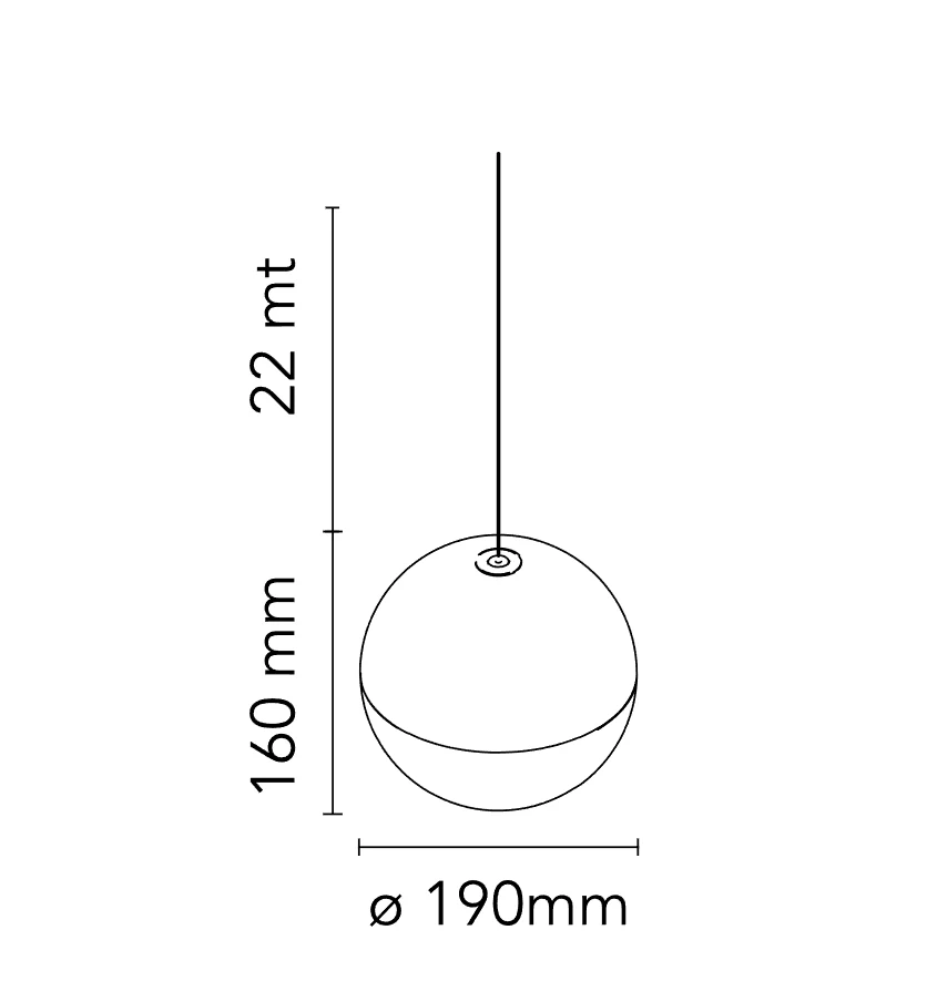 String Light Sphere Head 22mt Cable Casambi Ready Suspension Lamp