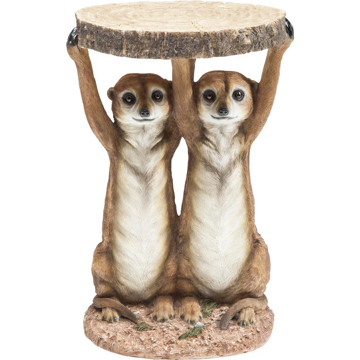 Side Table Animal Meerkat Sisters Ø33cm