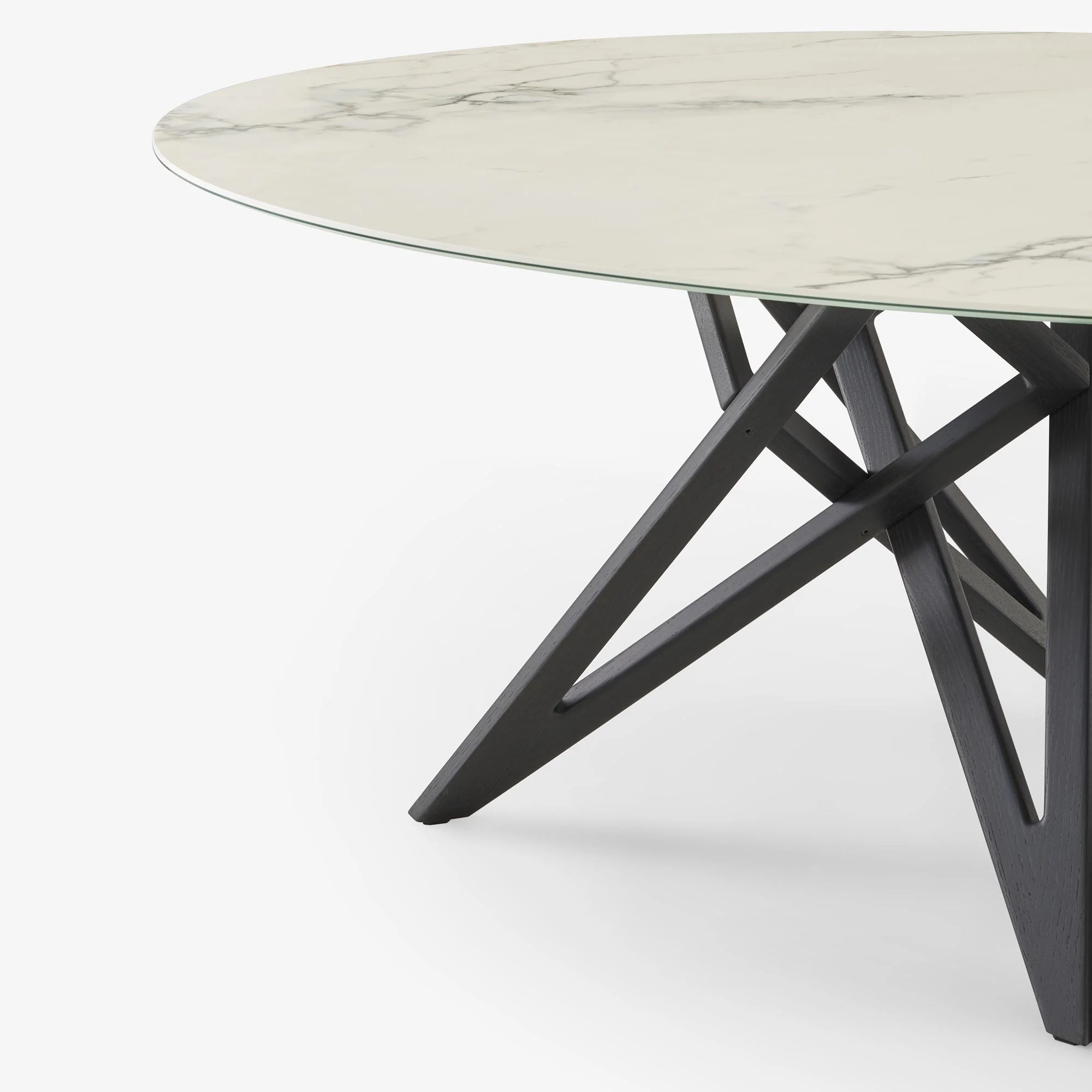 Ennéa Oval Dining Table Base In Black Stained Ash