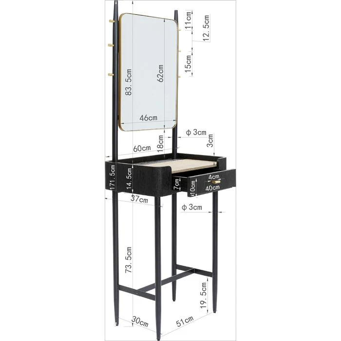 Coat Rack with Mirror Milano