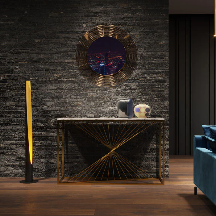 Console Laser Gold Clear Glass 120x40cm