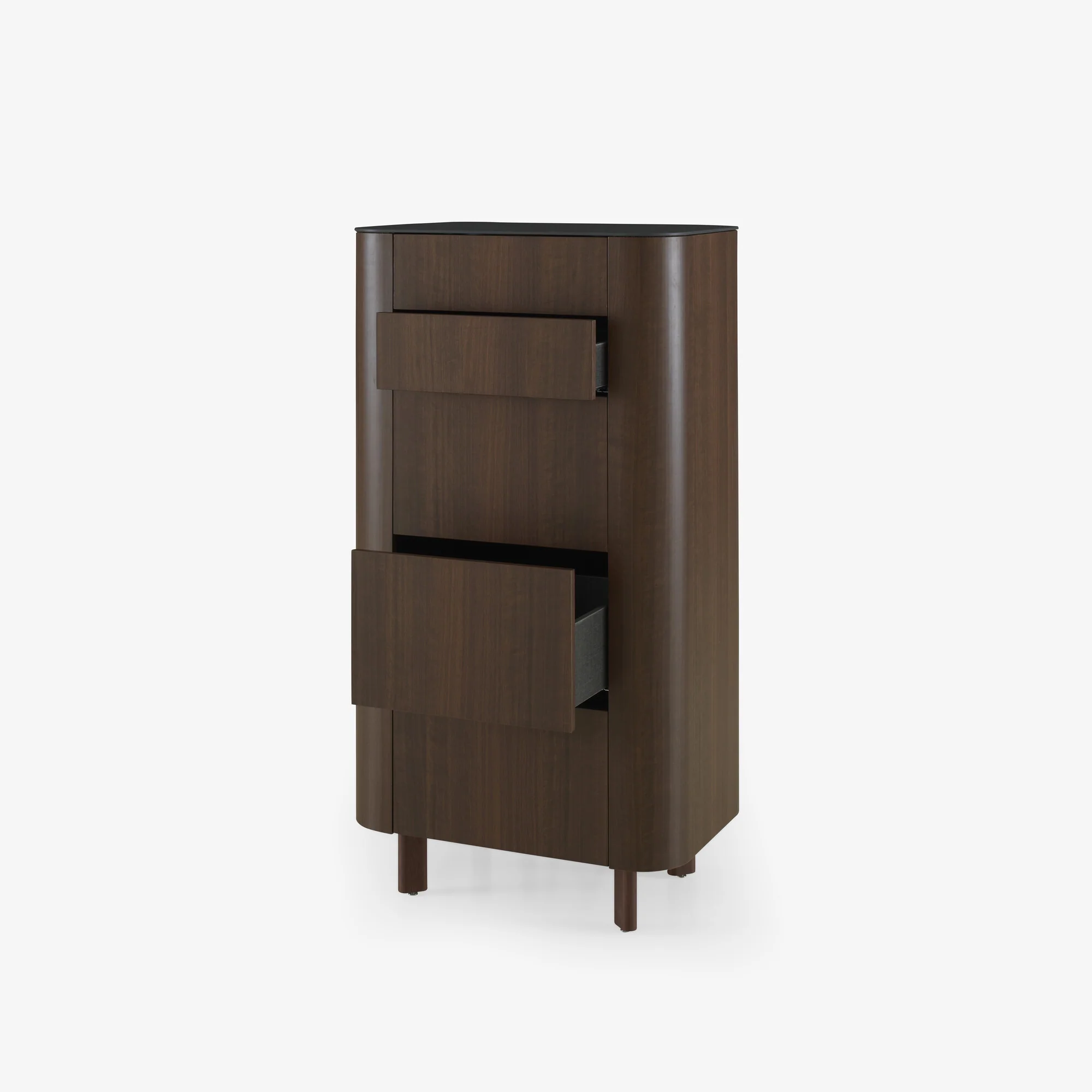 Parabole Chest Of Drawers Dark Walnut Marquinia Ceramic Stoneware Top