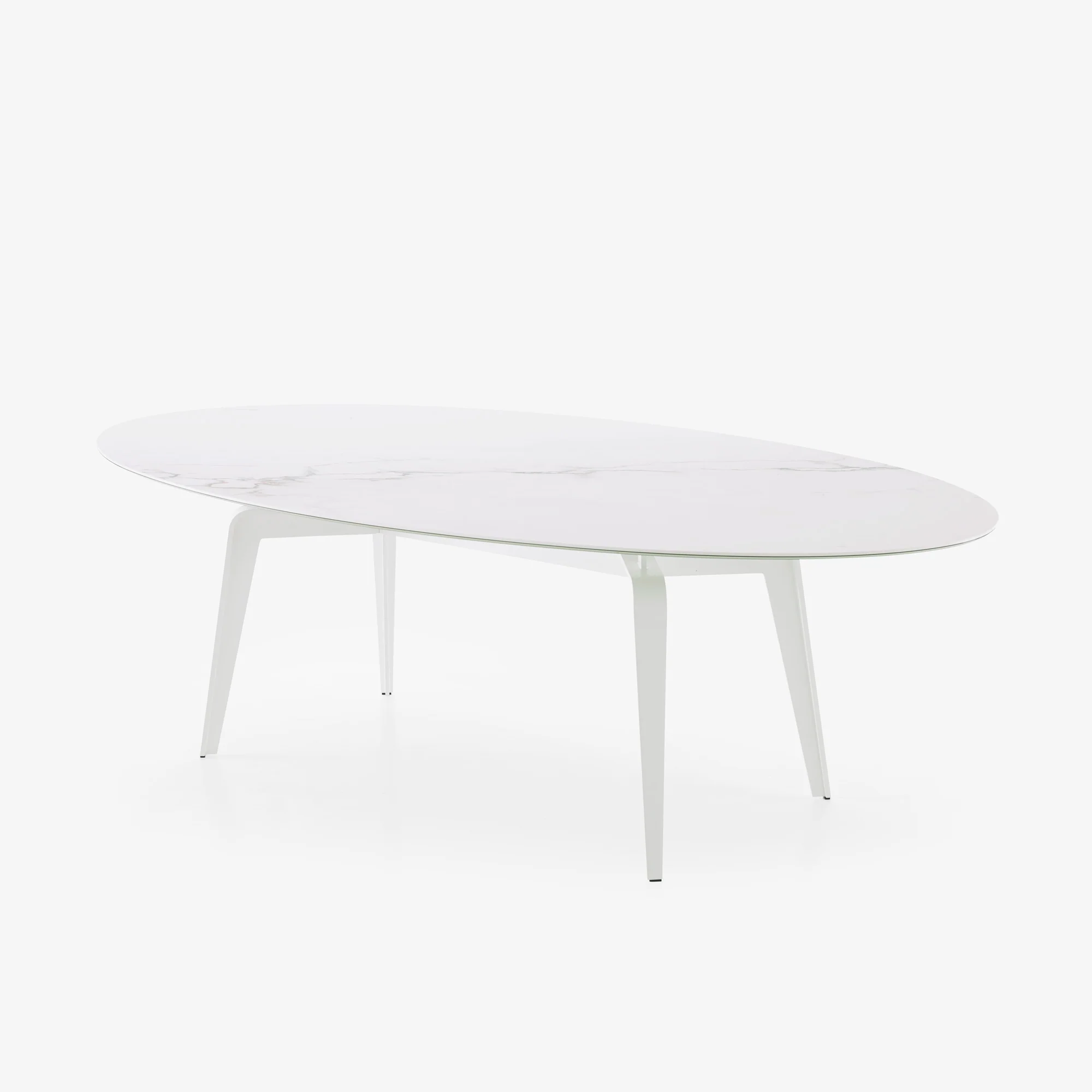 Odessa Oval Dining Table White Lacquered Base