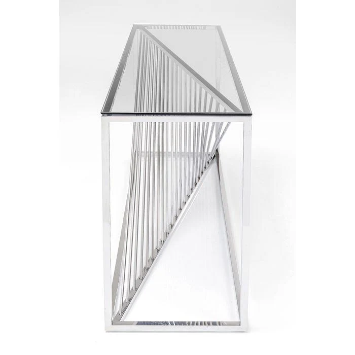 Console Laser silver/clear glass 120x40