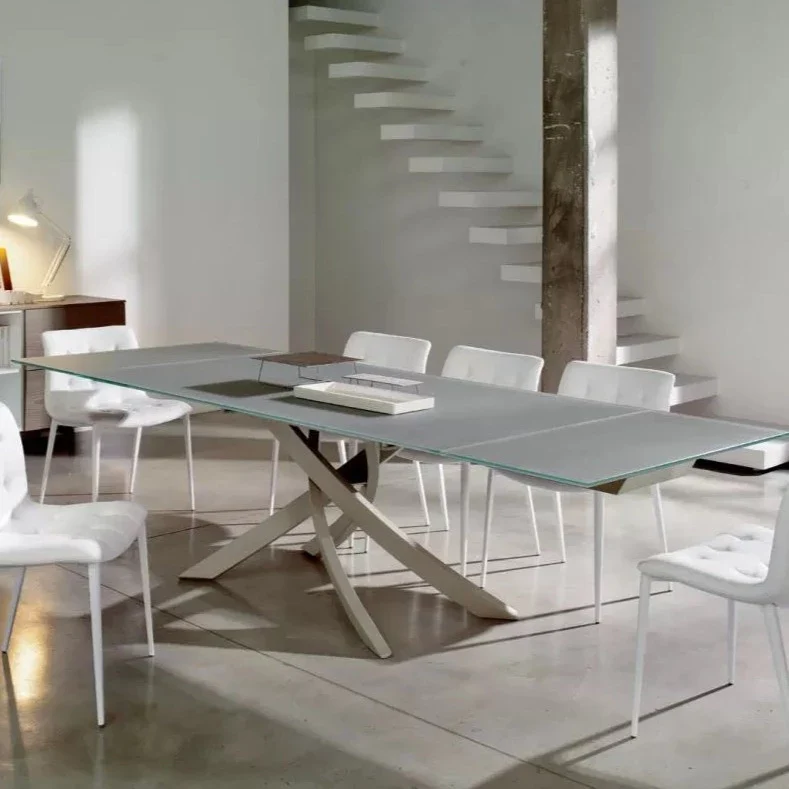 Artistico Extendible Rectangular Crystal Table