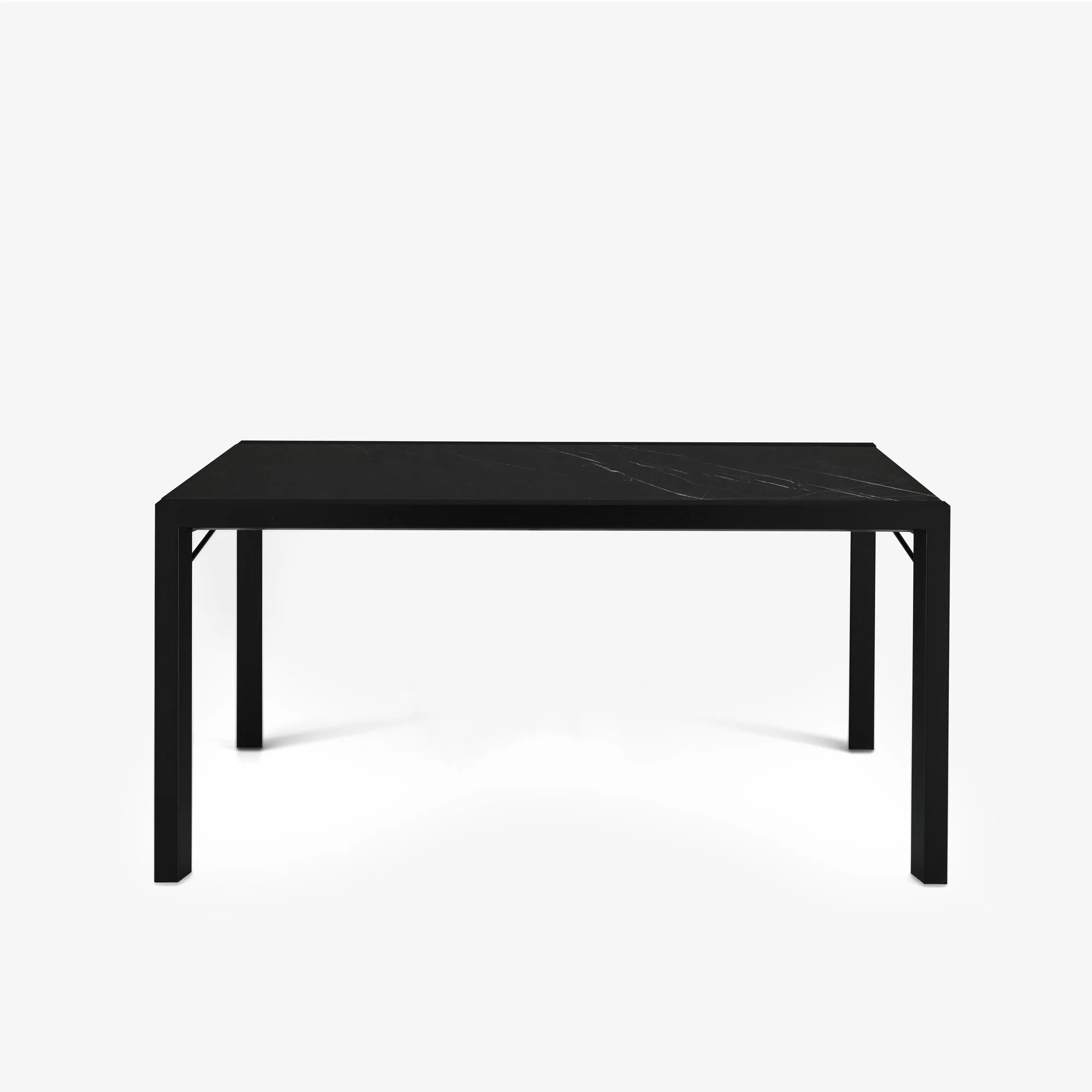 Extensia Dining Table Marquinia Ceramic Stoneware Top Base In Black Stained Ash