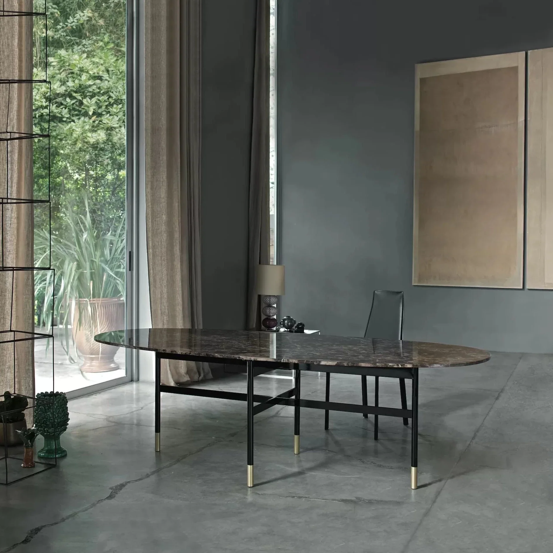 Glamour Elliptical Marble Table