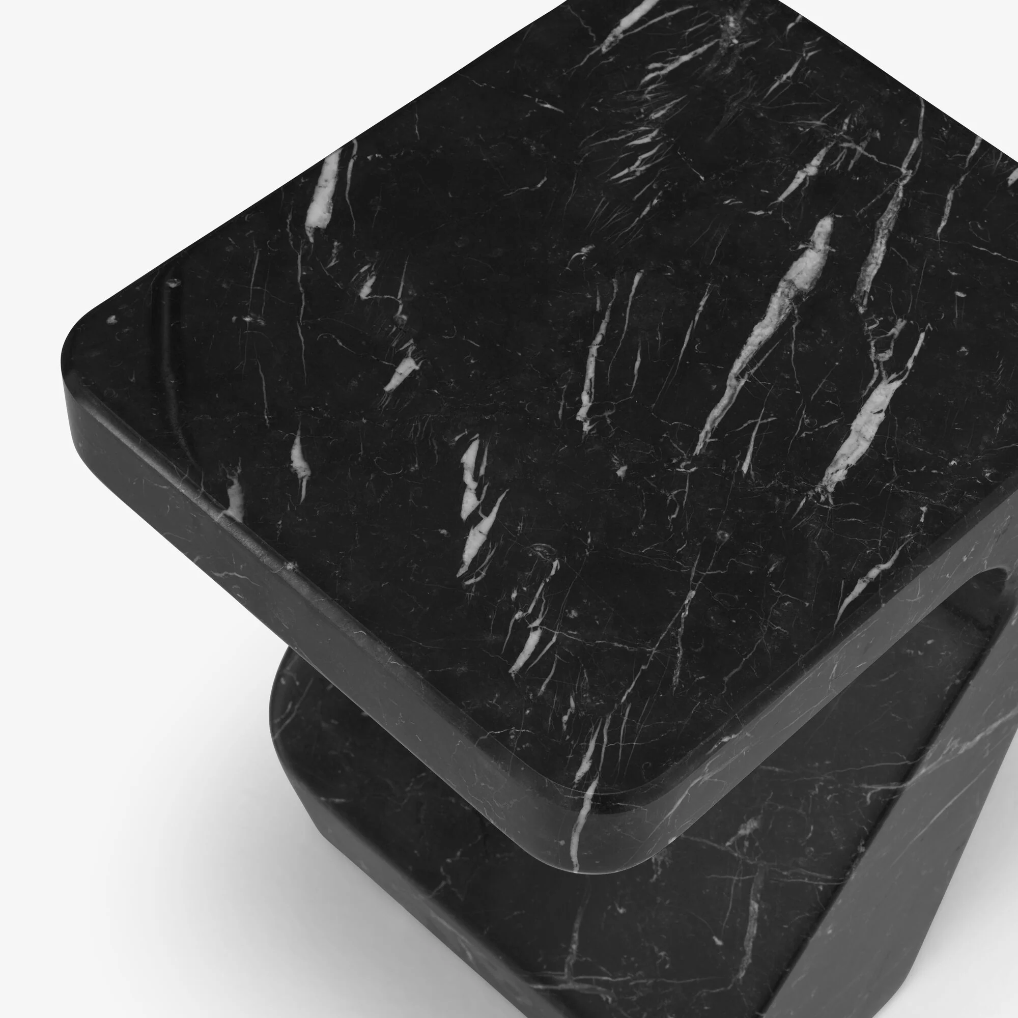 Stump Occasional Table Black Marble