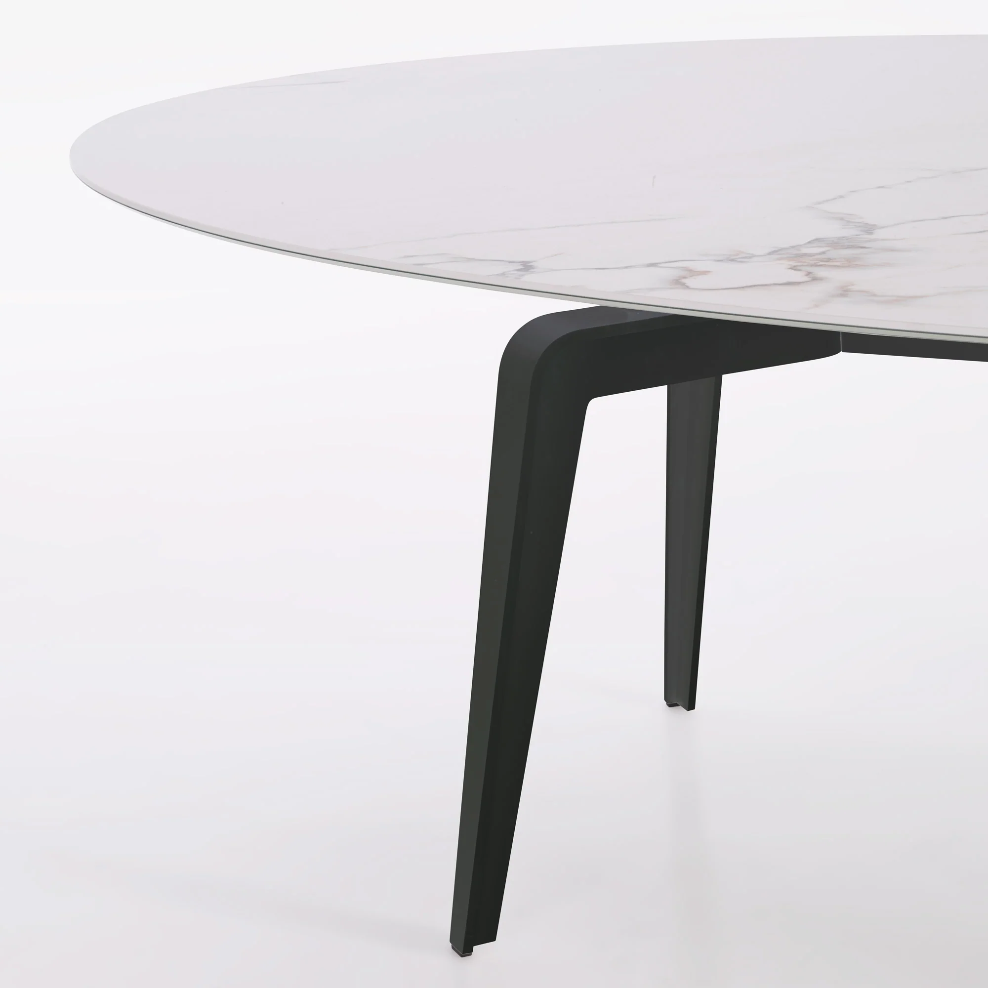 Odessa Oval Dining Table Black Lacquered Base