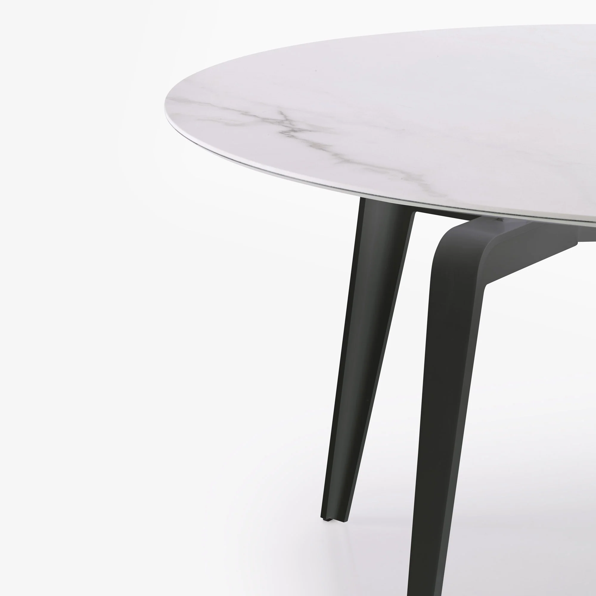 Odessa Round Dining Table Black Lacquered Base