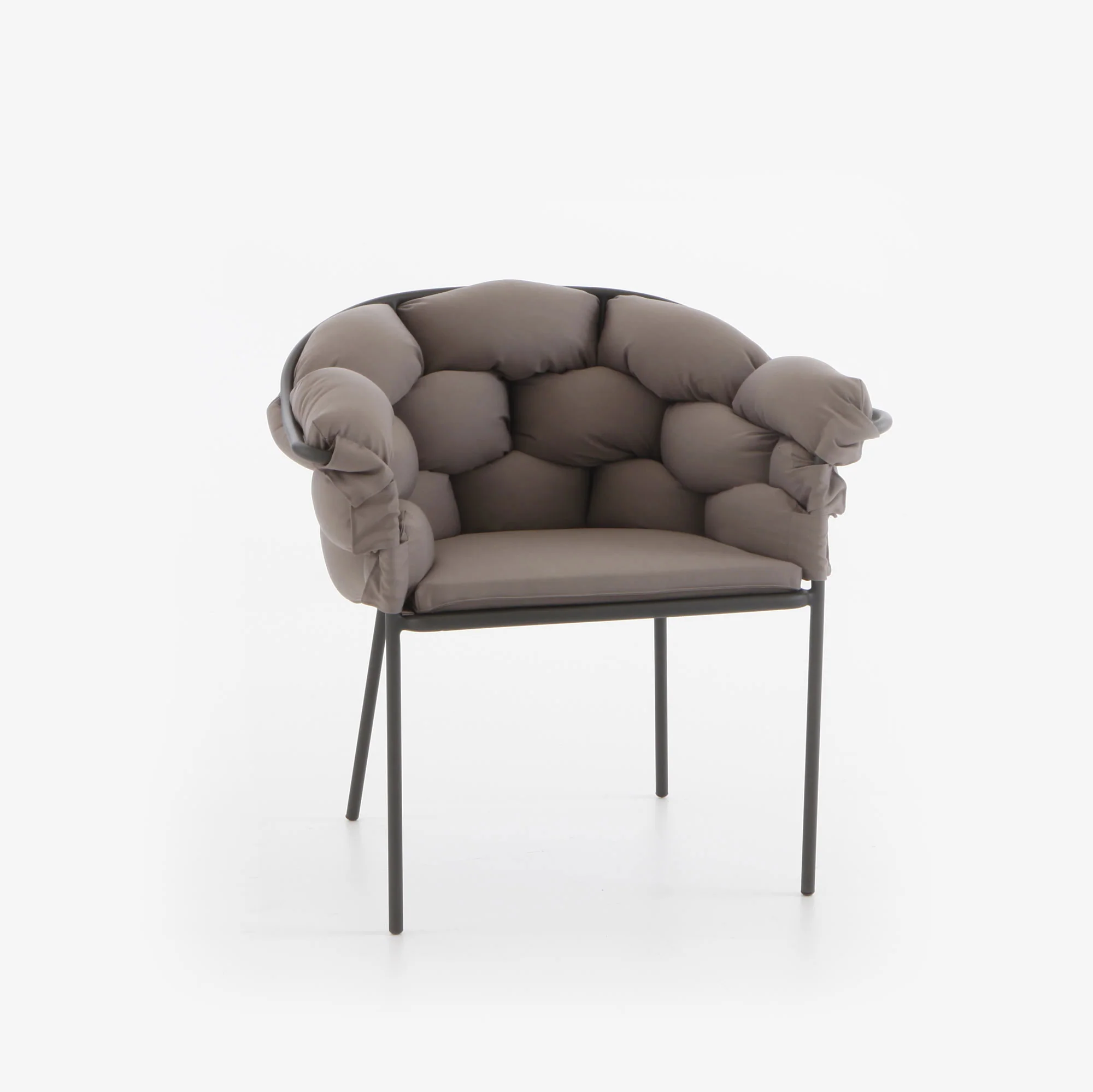 Serpentine Carver Chair Taupe / Charcoal Structure