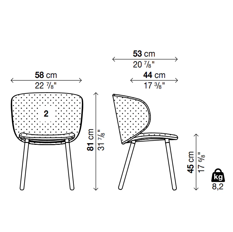 DUA Wooden Base Chair - Backrest 2