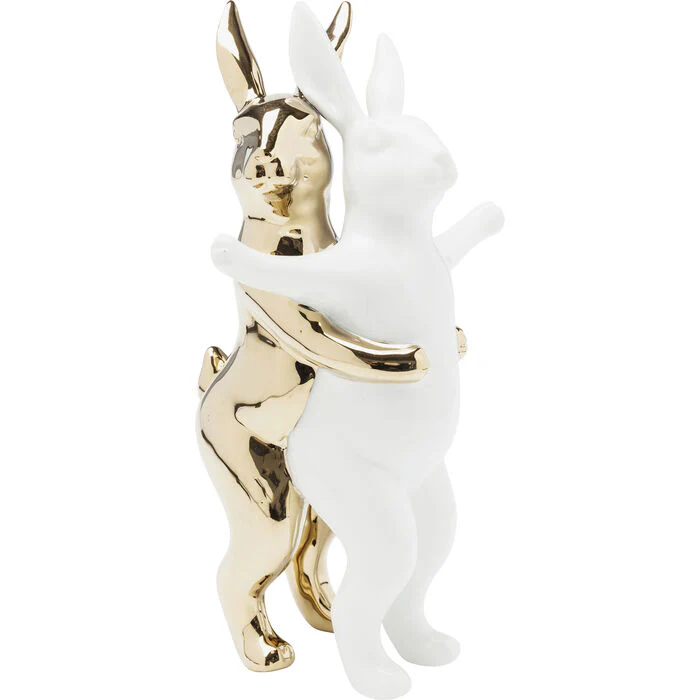 Deco Figurine Hugging Rabbits
