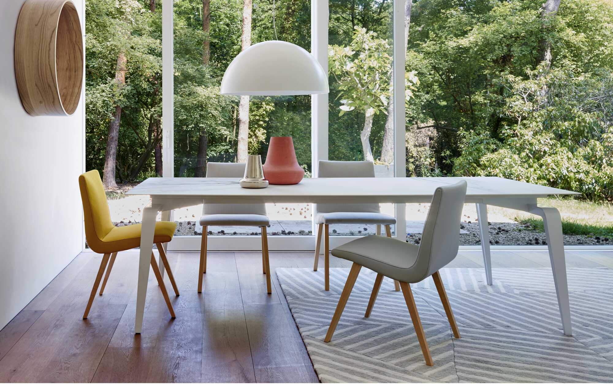 Odessa Rectangular Dining Table White Lacquered Base