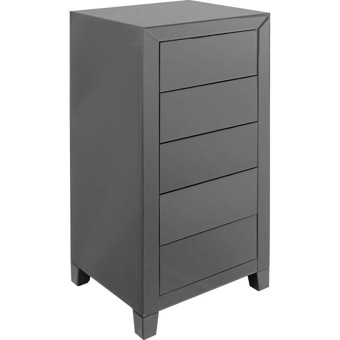 High Dresser Luxury Push 5 Drawers Grey