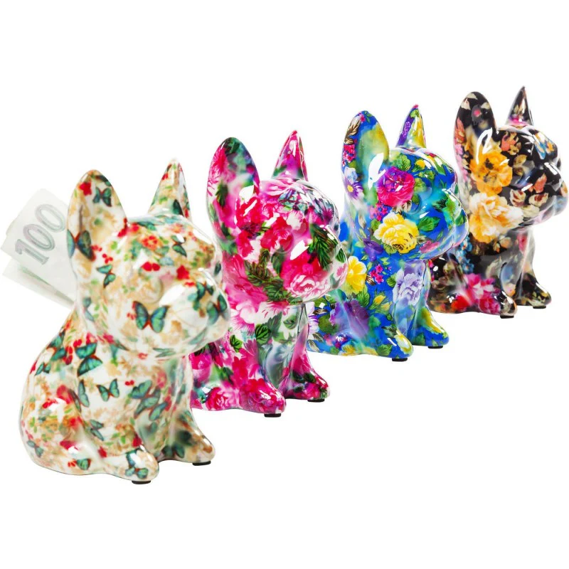Money Box Dog Fiore 12cm Assorted (Set of 4)