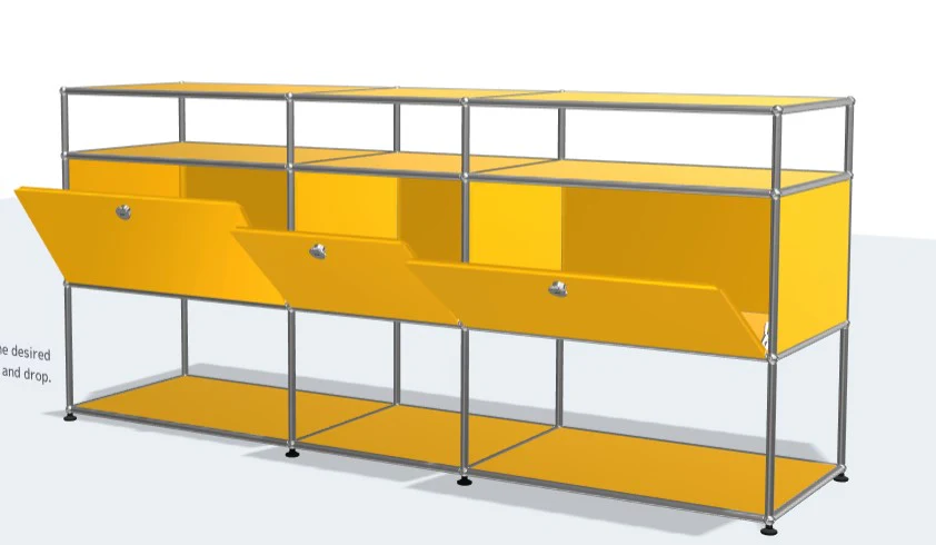 USM Haller Display cabinet with drop down doors