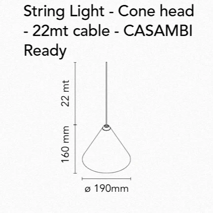 String Light Cone Head Casambi Ready Suspension Lamp