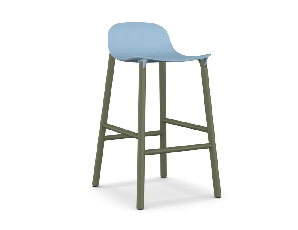 SHARKY Bar Stool (LOW BACK) - Aluminium Base