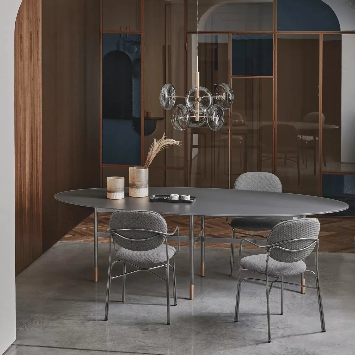 Glamour Elliptical Crystal Table