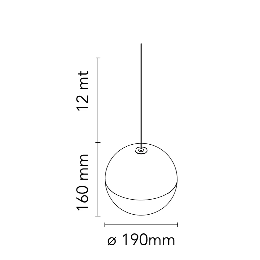 String Light Sphere Head 12mt Cable Casambi Ready Suspension Lamp
