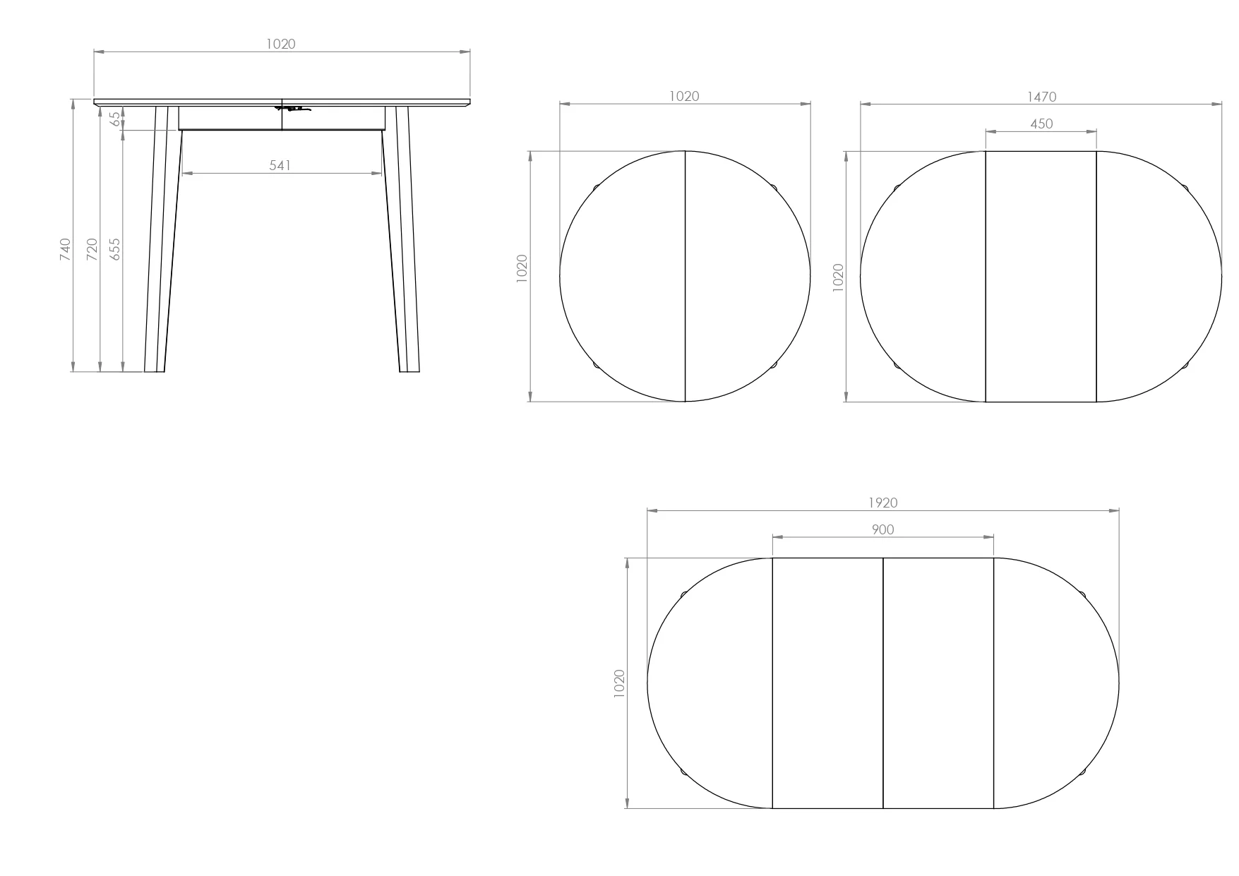 SM 120 Extendable Round Table