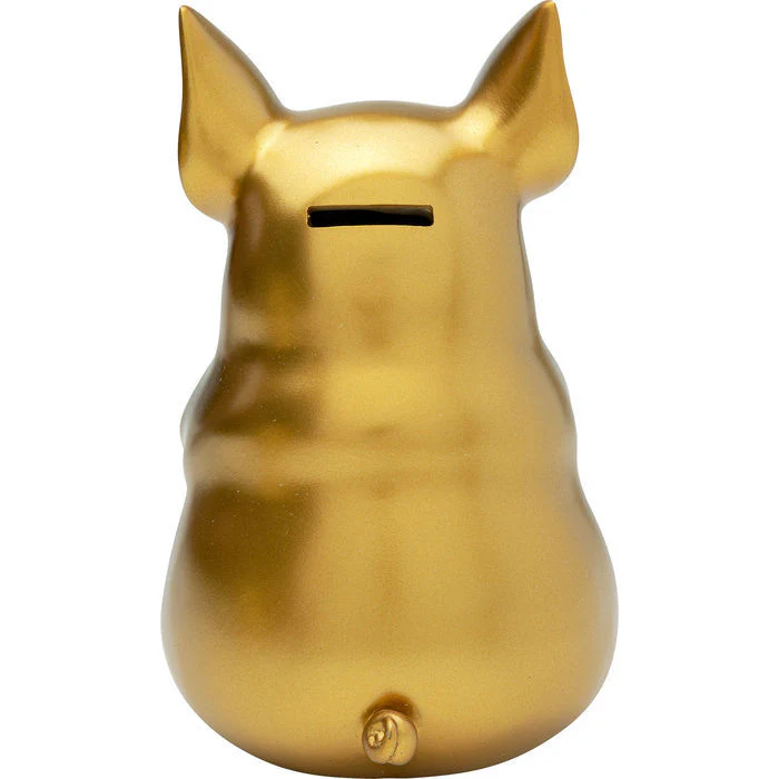 Money Box Pig Sitting Gold