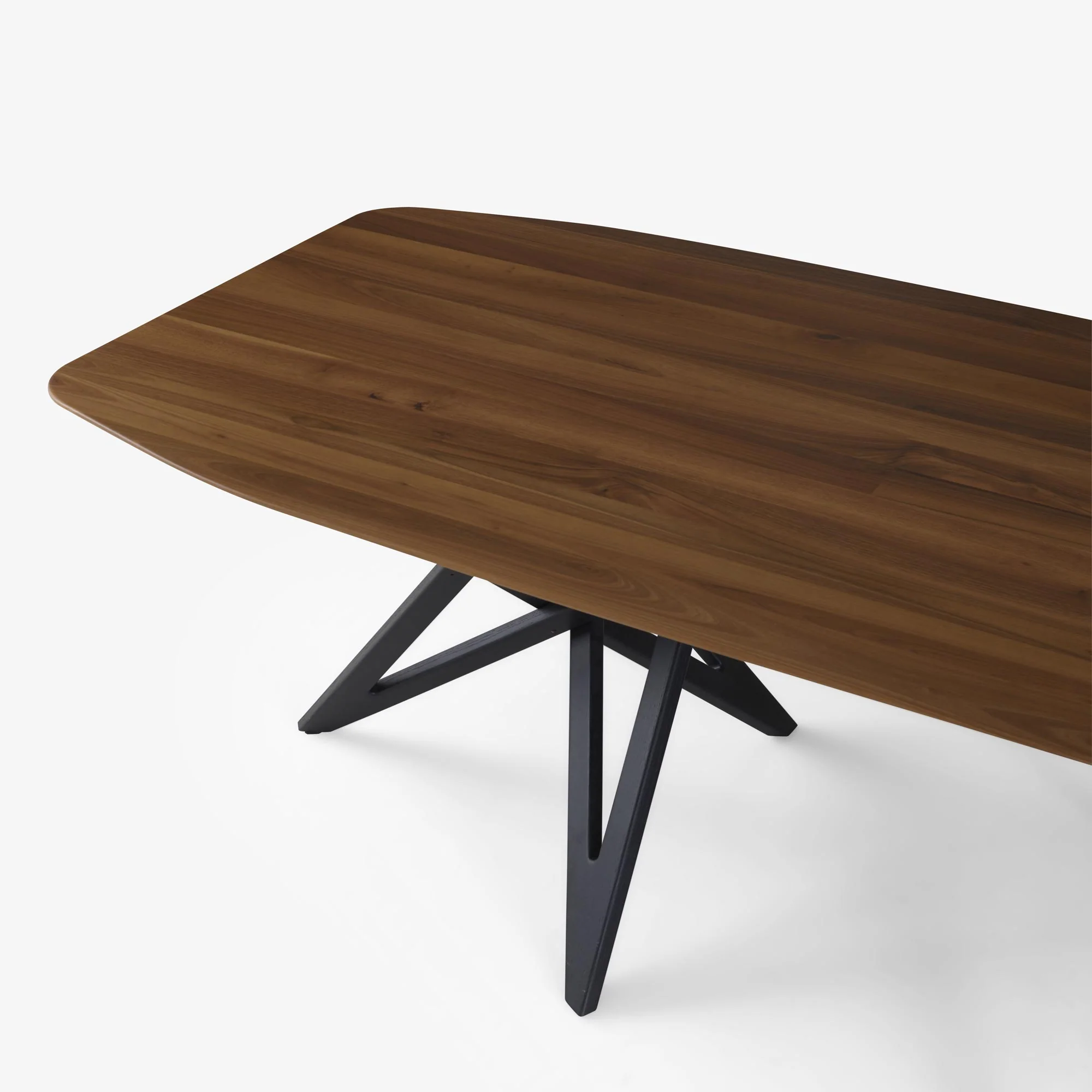 Ennéa Dining Table – Barrel-Shaped Base In Black Stained Ash