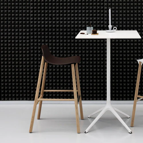 SHARKY Bar Stool (LOW BACK) - Wooden Base