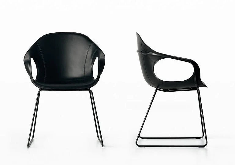 Elephant Sled Base Chair - Hide Upholstered Seat