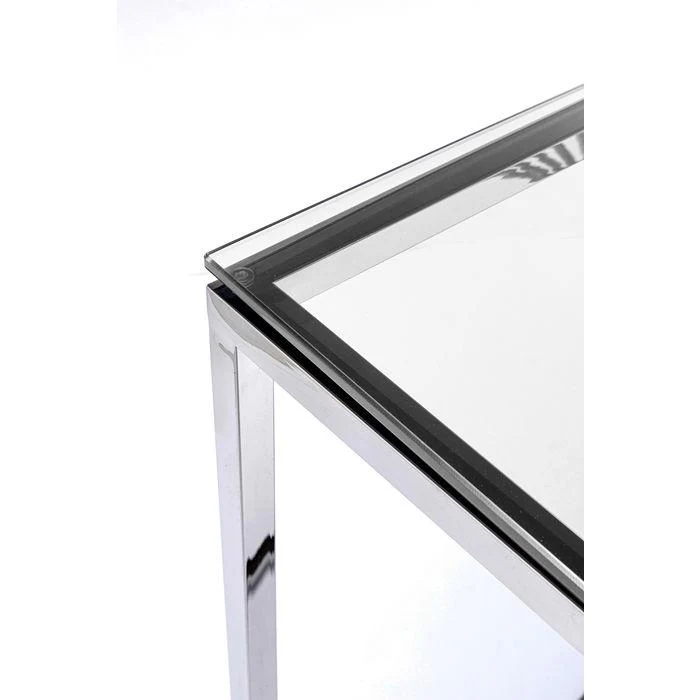 Console Laser silver/clear glass 120x40