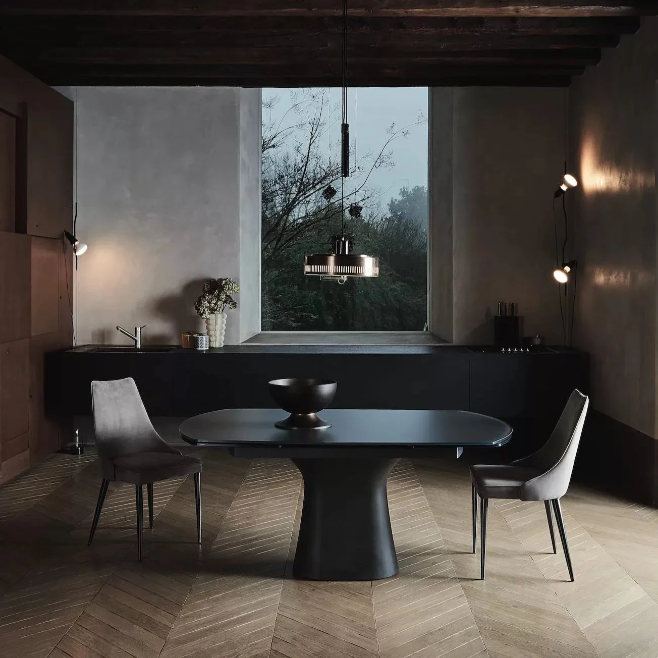 Podium Extandible Barrel Crystal Table