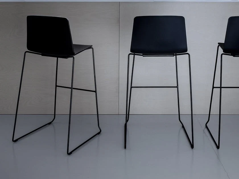 RAMA (HIGH BACK) Bar Stool on Sled Base