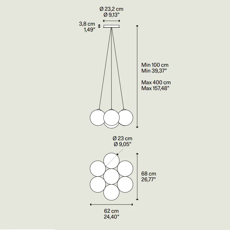 Random Cloud 7 Lights Ø23 Suspension Lamp