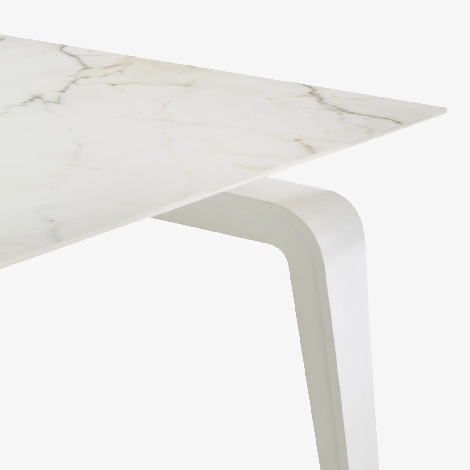 Odessa Rectangular Dining Table White Lacquered Base