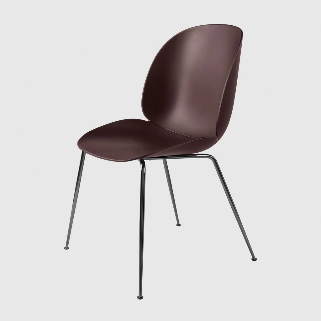 BEETLE DINING CHAIR - UN-UPHOLSTERED, CONIC BASE